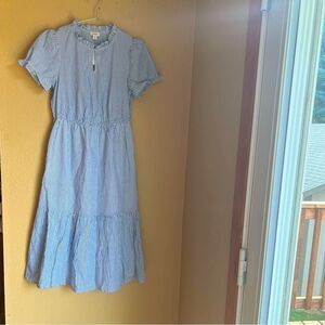 NWT J Crew Factory Dress Ruffle Neck Puff Sleeve 8P